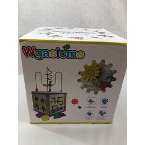 Wooden bead activity cube brand new unopened box